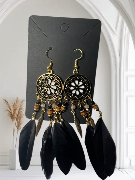 Black Unleash your inner free spirit with our Boho Bliss Earrings!